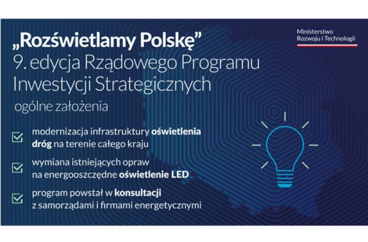 Miliard złotych na finansowanie oświetlenia drogowego w programie „Rozświetlamy Polskę”